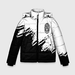 Куртка зимняя для мальчика Juventus black sport texture, цвет: 3D-красный