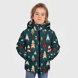 Куртка зимняя для мальчика Треугольные ёлки, цвет: 3D-черный — фото 2