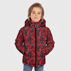 Куртка зимняя для мальчика Красные драконы паттерн, цвет: 3D-светло-серый — фото 2