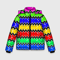 Куртка зимняя для мальчика Горизонтальные разноцветные линии, цвет: 3D-черный