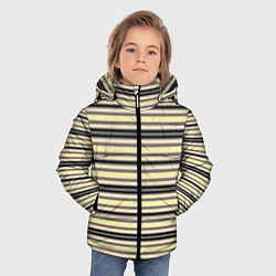 Куртка зимняя для мальчика Полосатый жёлто-серый, цвет: 3D-черный — фото 2