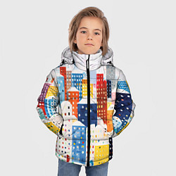 Куртка зимняя для мальчика День в новогоднем городе, цвет: 3D-светло-серый — фото 2