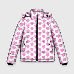 Куртка зимняя для мальчика Нежные розовые сердечки, цвет: 3D-красный