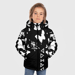 Куртка зимняя для мальчика Ведьмак белые бабочки цирилла, цвет: 3D-черный — фото 2