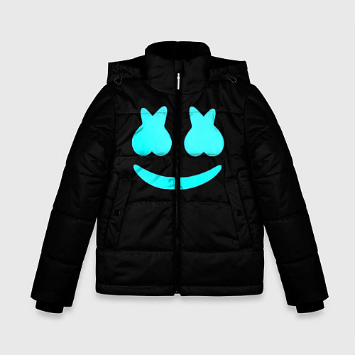 Зимняя куртка для мальчика Маршмеллоу голубое лого / 3D-Черный – фото 1