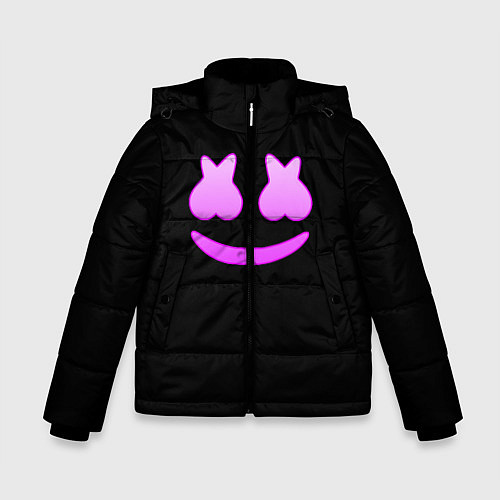 Зимняя куртка для мальчика Маршмеллоу розовый градиент лого / 3D-Черный – фото 1