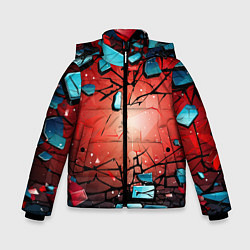 Куртка зимняя для мальчика Взрыв камне абстракция, цвет: 3D-красный