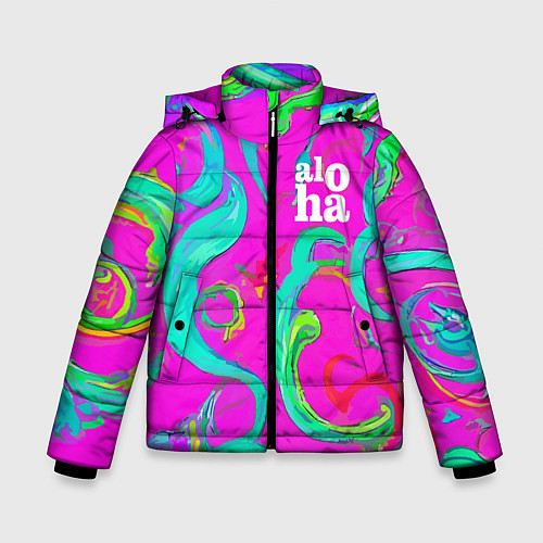 Зимняя куртка для мальчика Abstract floral pattern - aloha / 3D-Черный – фото 1