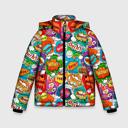 Зимняя куртка для мальчика Bang Boom Ouch pop art pattern / 3D-Черный – фото 1