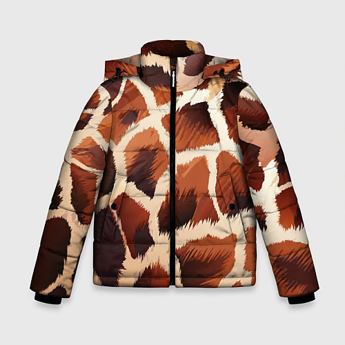Зимняя куртка для мальчика Пятнистый мех жирафа / 3D-Черный – фото 1