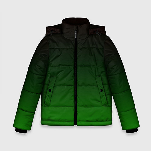 Зимняя куртка для мальчика Чёрно зелёный градиент / 3D-Красный – фото 1