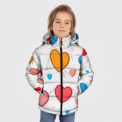 Куртка зимняя для мальчика Сердца сердечки, цвет: 3D-светло-серый — фото 2