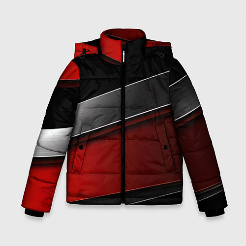 Зимняя куртка для мальчика Красный серый и черный / 3D-Черный – фото 1