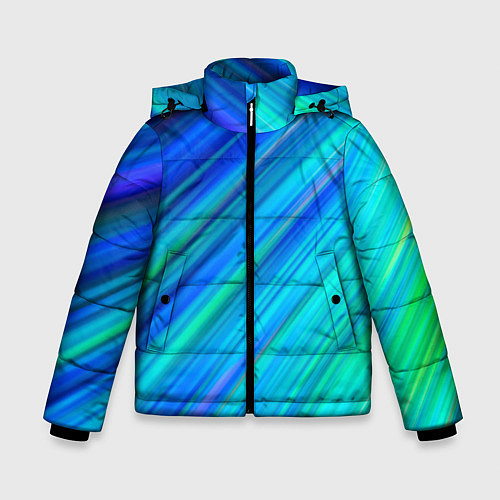 Зимняя куртка для мальчика Неоновые синие лучи / 3D-Черный – фото 1