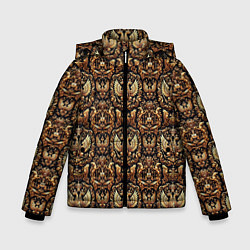 Куртка зимняя для мальчика Золотой объемный герб России паттерн, цвет: 3D-красный