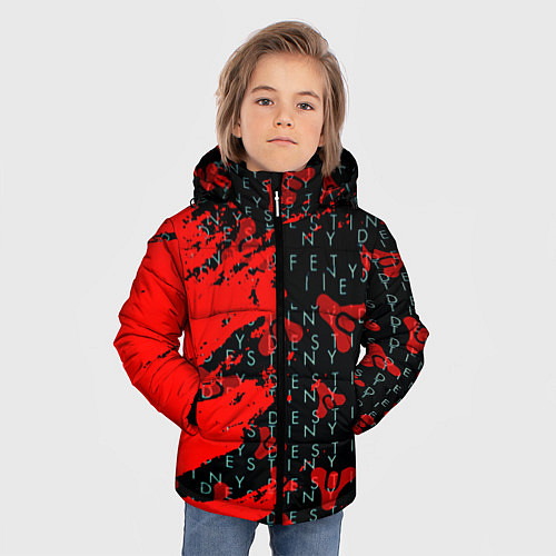 Зимняя куртка для мальчика Destiny краски надписи текстура / 3D-Красный – фото 3