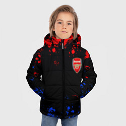 Куртка зимняя для мальчика Арсенал Лондон краски, цвет: 3D-красный — фото 2