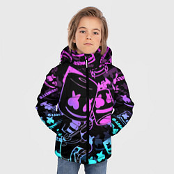 Куртка зимняя для мальчика Marshmello neon pattern, цвет: 3D-красный — фото 2