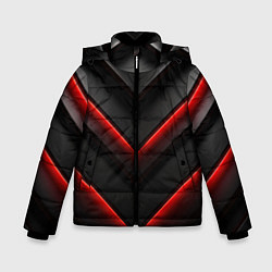 Куртка зимняя для мальчика Красное свечение на черном, цвет: 3D-светло-серый