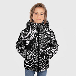 Куртка зимняя для мальчика Цветочные паттерны, цвет: 3D-черный — фото 2