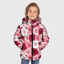 Куртка зимняя для мальчика Красные и розовые розы, цвет: 3D-светло-серый — фото 2