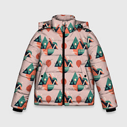 Куртка зимняя для мальчика Абстракция, треугольник, цвет: 3D-черный