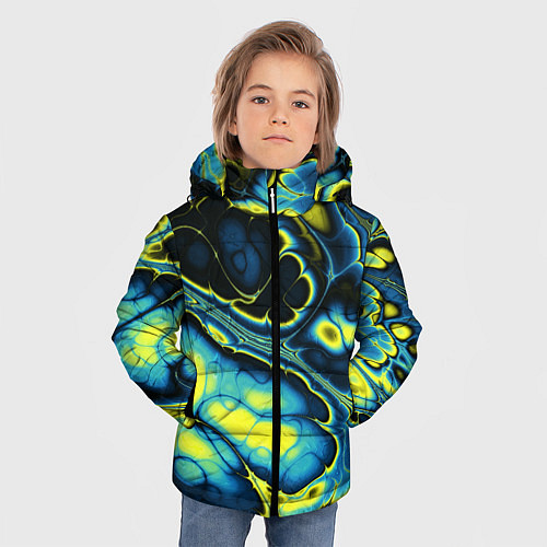 Зимняя куртка для мальчика Абстрактный узор / 3D-Красный – фото 3