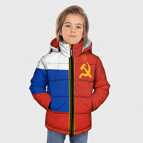 Зимняя куртка для мальчика Россия и СССР / 3D-Красный – фото 3