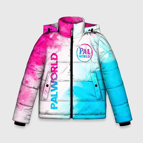 Зимняя куртка для мальчика Palworld neon gradient style вертикально / 3D-Черный – фото 1