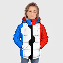 Куртка зимняя для мальчика Техно линии синий и красный, цвет: 3D-красный — фото 2