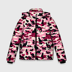 Зимняя куртка для мальчика Камуфляжные розовые котики