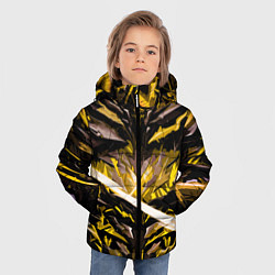 Куртка зимняя для мальчика Жёлтый камень на чёрном фоне, цвет: 3D-черный — фото 2