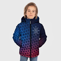 Куртка зимняя для мальчика Dark Souls неоновые соты, цвет: 3D-черный — фото 2