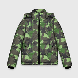 Куртка зимняя для мальчика Самолёты - камуфляж, цвет: 3D-черный