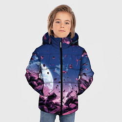 Куртка зимняя для мальчика Абстрактные частицы в космосе, цвет: 3D-светло-серый — фото 2