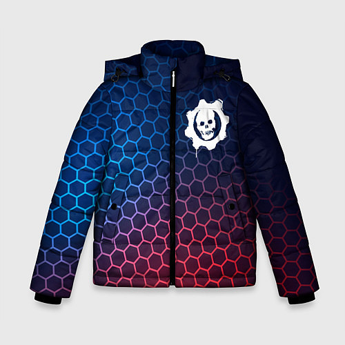 Зимняя куртка для мальчика Gears of War неоновые соты / 3D-Черный – фото 1