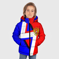 Куртка зимняя для мальчика Герб России спортивный стиль, цвет: 3D-черный — фото 2