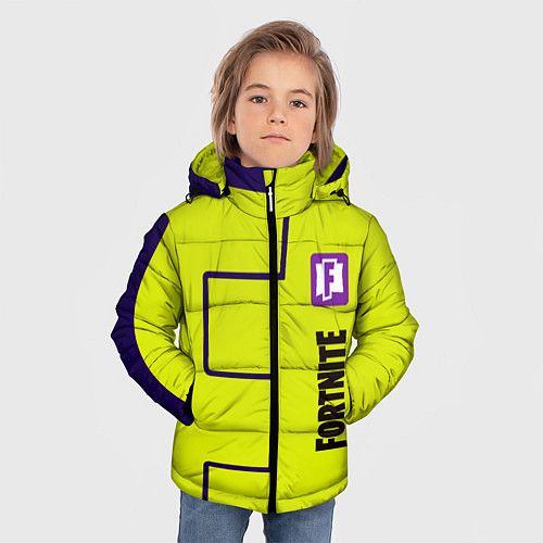 Зимняя куртка для мальчика Fortnite logo yellow game / 3D-Красный – фото 3