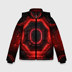 Куртка зимняя для мальчика Nvidia style black and red neon, цвет: 3D-черный