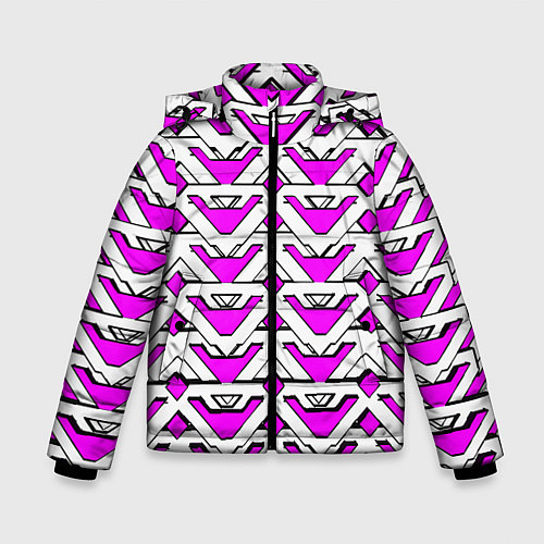 Зимняя куртка для мальчика Бело-розовый узор / 3D-Черный – фото 1