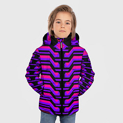 Куртка зимняя для мальчика Киберпанк броня фиолетовая v1, цвет: 3D-черный — фото 2