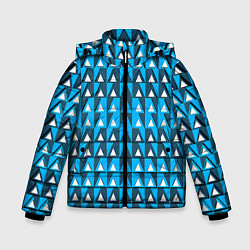 Зимняя куртка для мальчика Узор из треугольников синий