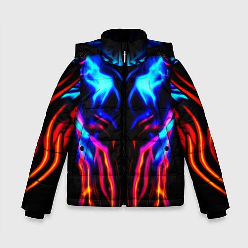 Зимняя куртка для мальчика Неоновый киберкостюм / 3D-Черный – фото 1