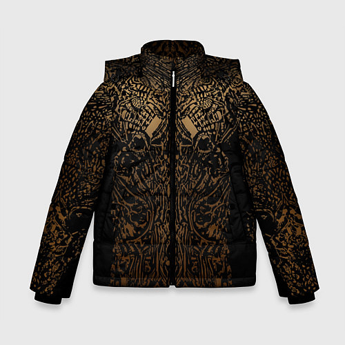 Зимняя куртка для мальчика Золотой узор маори / 3D-Черный – фото 1