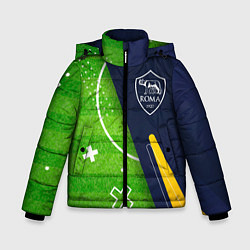 Куртка зимняя для мальчика Roma football field, цвет: 3D-черный