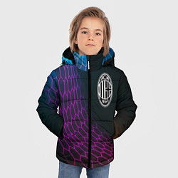 Куртка зимняя для мальчика AC Milan футбольная сетка, цвет: 3D-черный — фото 2