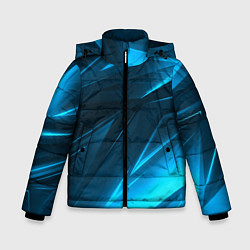 Куртка зимняя для мальчика Geometry stripes neon color, цвет: 3D-черный