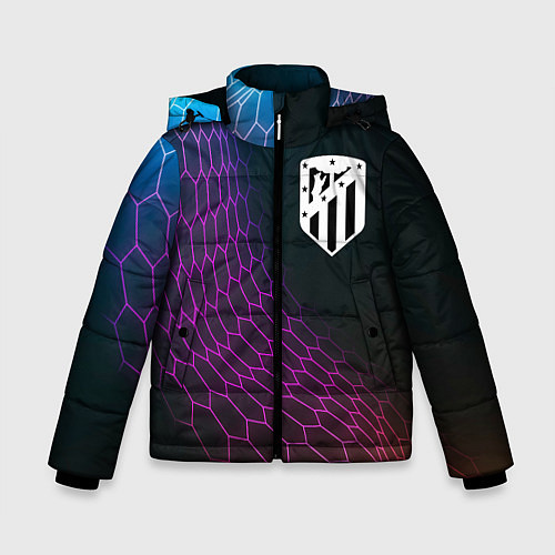 Зимняя куртка для мальчика Atletico Madrid футбольная сетка / 3D-Черный – фото 1