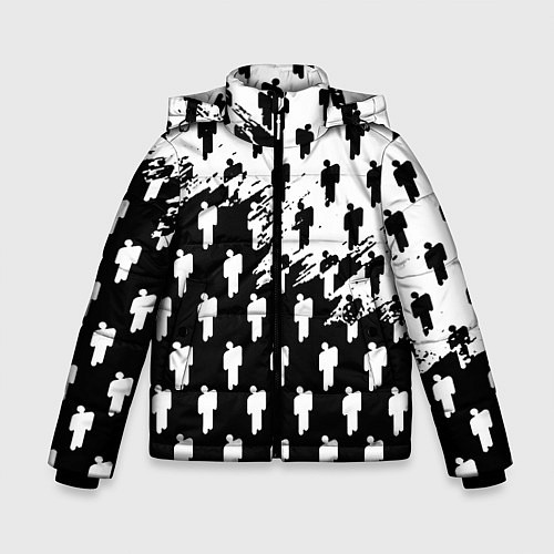 Зимняя куртка для мальчика Billie Eilish pattern black / 3D-Светло-серый – фото 1