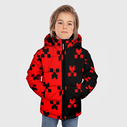 Куртка зимняя для мальчика Minecraft creeper logo, цвет: 3D-светло-серый — фото 2